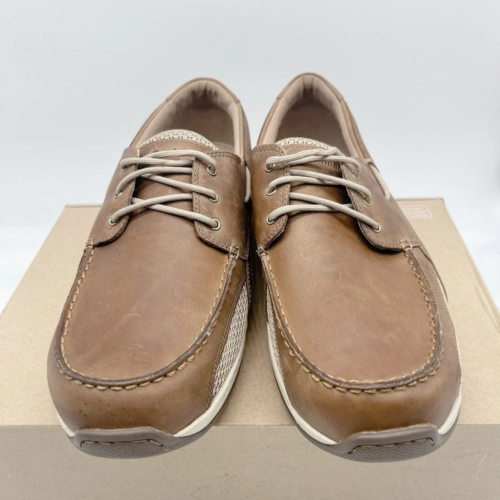 Dunham Captain Mens Slip On Comfort Loafers Tan Leather Size US 12 6E Extra Wide